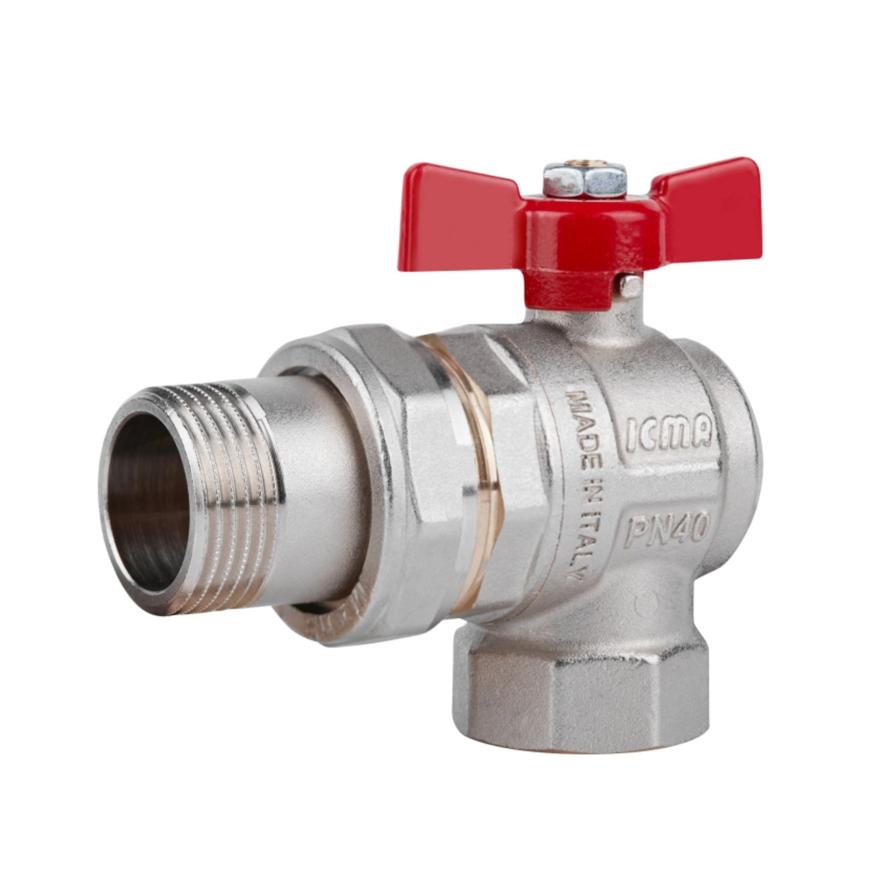 Кран кульовий Icma FAR. ROSSA 1" кутовий №361 Зроби це - Vdalo