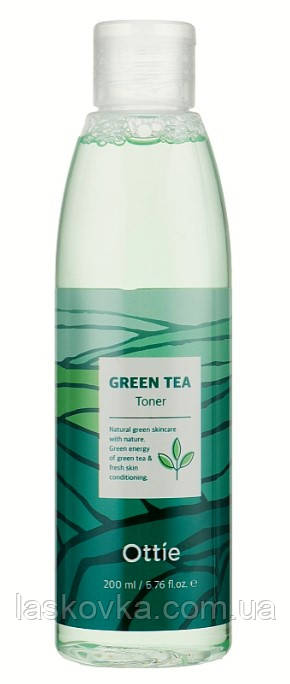 Тонік з екстрактом зеленого чаю для проблемної шкіри Ottie Green Tea Toner, 200 ml