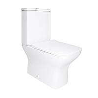 Унітаз підлоговий Qtap Aries Rimless безобідковий з сидінням Soft-close WHITE QT03228302W Зроби це - Vdalo