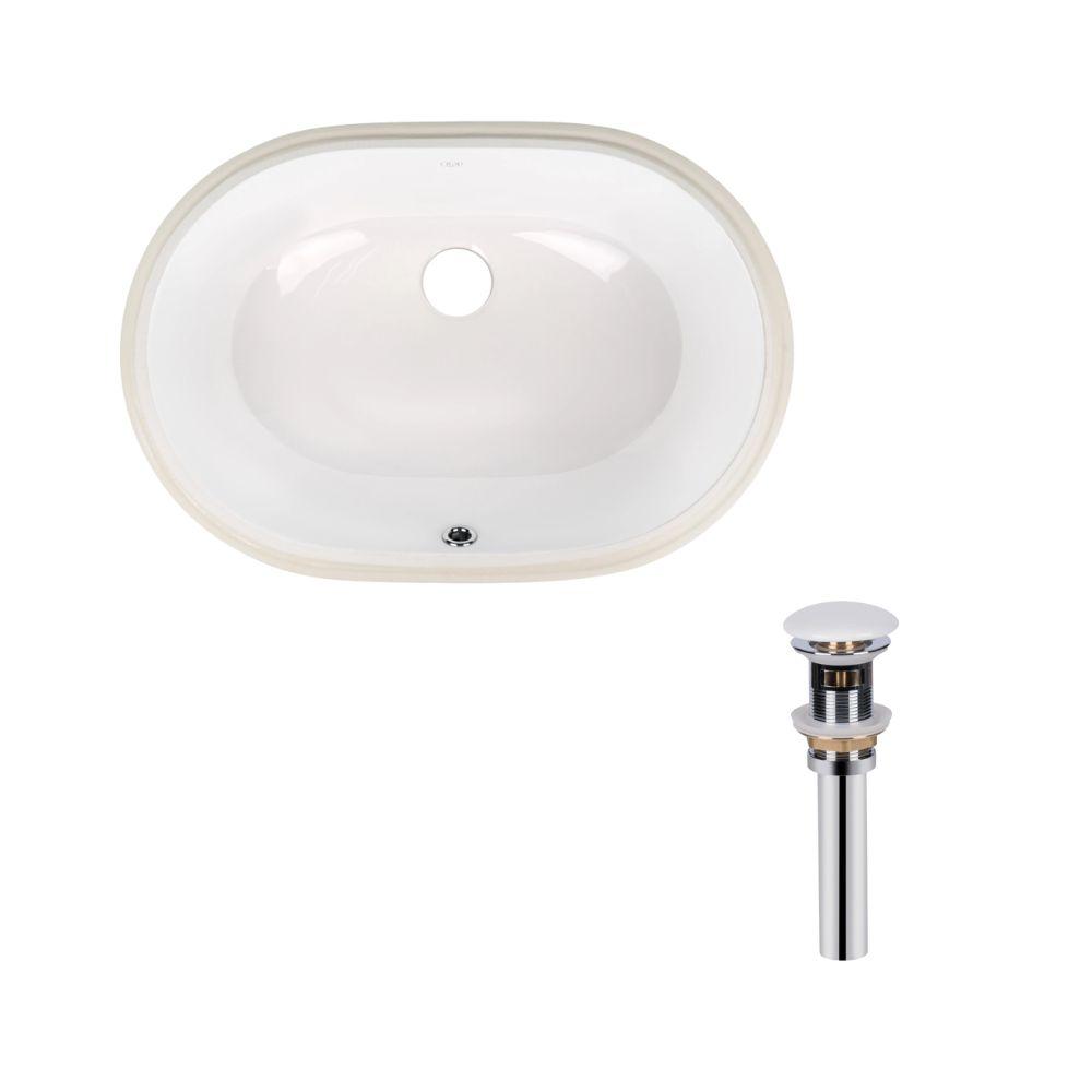 Комплект Qtap Stork: Раковина врізна овальна 570x390x210 мм White + Донний клапан PU02O Зроби це - Vdalo