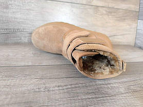 Уги РИЖІ черевички напівчоботи UGG CAMEL на липучках і високій підошві утеплені жіночі зимові LQD, фото 5