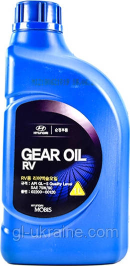 Трансмісійна олива Hyundai/Kia/Mobis Gear Oil RV 75W-90, 1л (02200-00120)