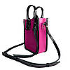 Сумка жіноча "Амелі"" натуральна шкіра, фуксія/чорна, фото 2