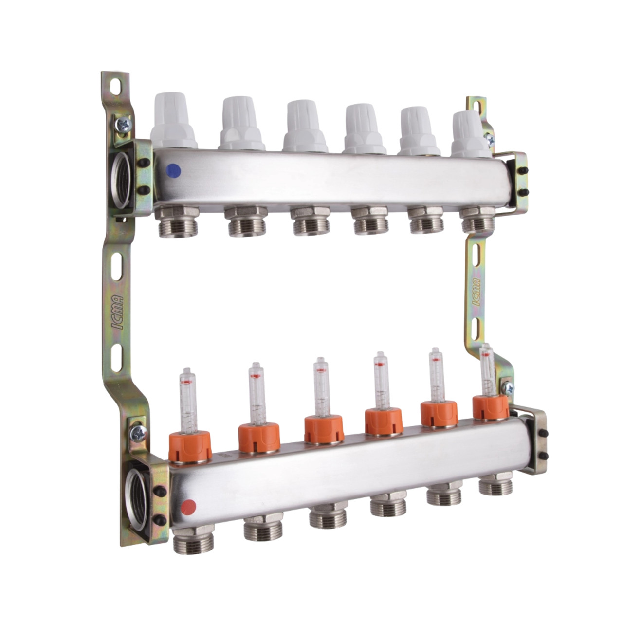 Колектор з витратомірами (нерж.) 1" х6 Icma № К073 Зроби це - Vdalo