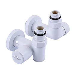 Кран кутовий під ТЕН Solomon 1/2"х1/2" білий, 2шт