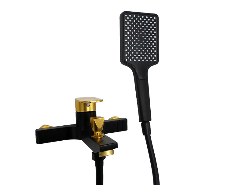 Змішувач для ванни короткий гусак MILLZ чорний-золото MRS-AL-F2(Black&Gold) 1/10