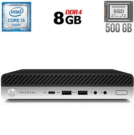 Неттоп HP ProDesk 600 G3 Mini USFF/ Core i5-6500T/ 8 GB RAM/ 500 GB SSD/ HD 530, фото 1
