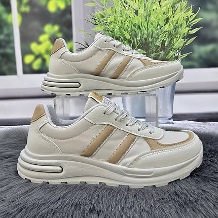 Кросівки жіночі Gipanis сірі з бежевим демісезонні 4751, фото 1