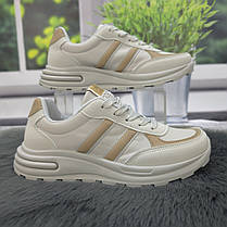 Кросівки жіночі Gipanis сірі з бежевим демісезонні 4751, фото 2