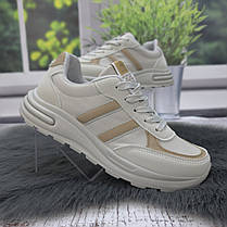 Кросівки жіночі Gipanis сірі з бежевим демісезонні 4751, фото 3