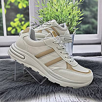 Кросівки жіночі Gipanis сірі з бежевим демісезонні 4751, фото 4