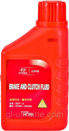 Гальмівна рідина Hyundai/Kia Brake Fluid DOT-3, 0.5л (01100-00A00)