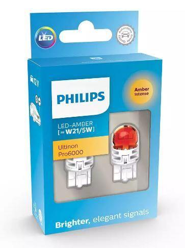 Габарит LED Philips W21/5W LED Ultinon Pro6000 11066AU60X2 Amber (2шт.)
