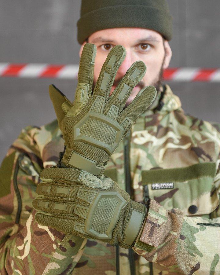 Перчатки Олива польовийеские M-Pact Хаки ТМ, фото 1