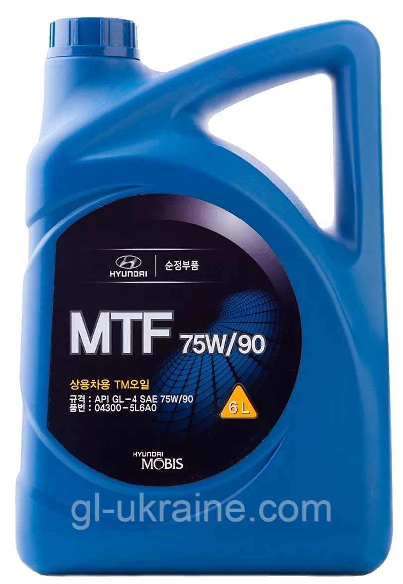 Трансмісійна олива Hyundai/Kia/Mobis Gear Oil 75W-90 (GL-4), 6л (04300-5L6A0)