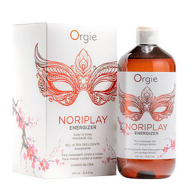 Гель для NURU-масажу Orgie — Noriplay Energizer (500 мл), екстракт гінкго білоба, захисне простирадло