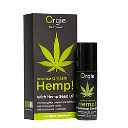 Збуджувальний гель для пар Orgie Hemp! Intense Orgasm, 15 мл, тепло-холод, ефект сильної вібрації