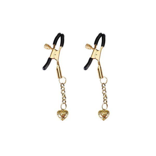 Затискачі для сосків Liebe Seele Hollow Heart Nipple Clamps Gold, фото 1