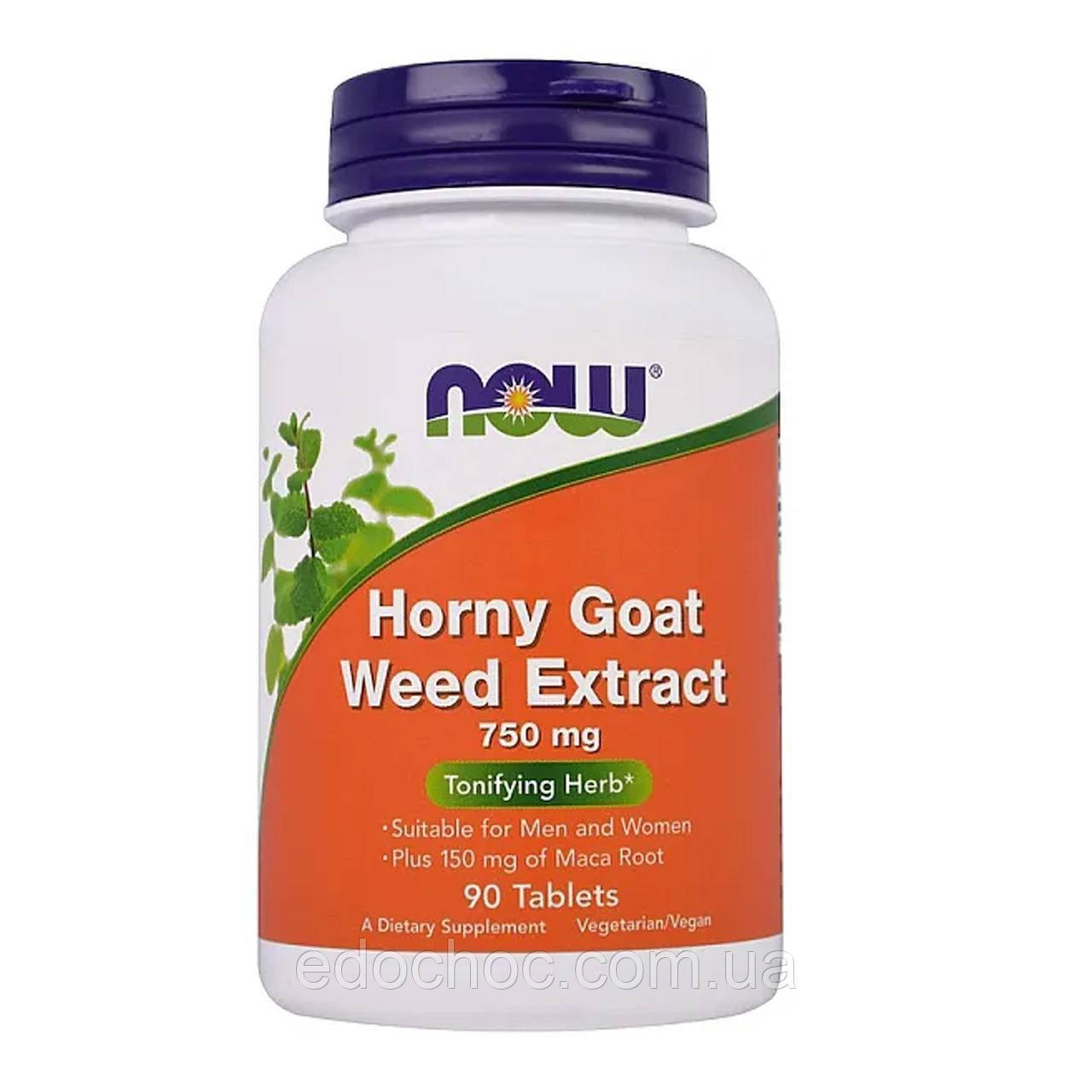 Горянка с макой (Horny Goat Weed) экстракт 750 мг 90 таблеток NOW-04758