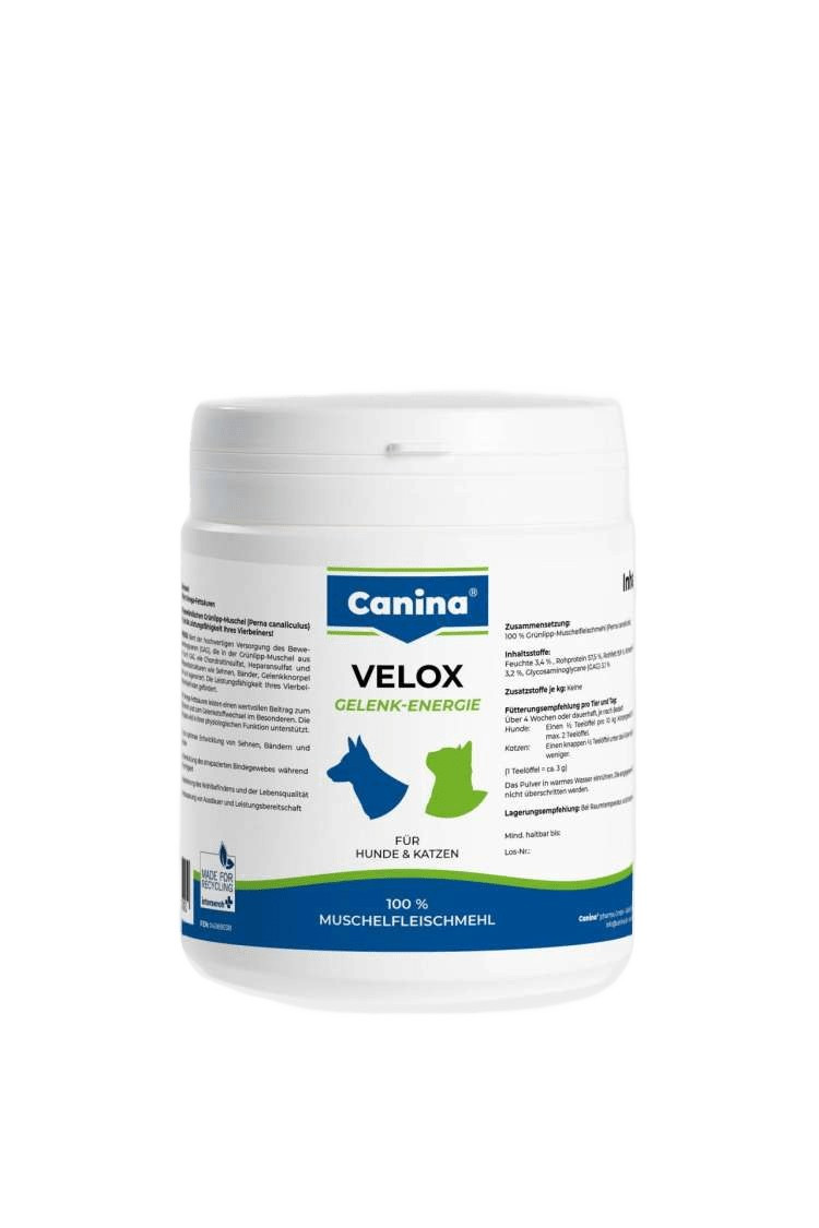 Мінеральний комплекс Canina Velox Gelenk-energie для собак і котів порошок з високим вмістом глюкозаміногліканів 150 г