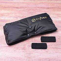 Муфта суцільна CYBEX, на коляску / санки, для рук, чорна з золотим написом