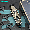 Професійна машинка для стриження бездротова акумуляторна LED-дисплей VGR V-901 + 4 насадки, фото 5