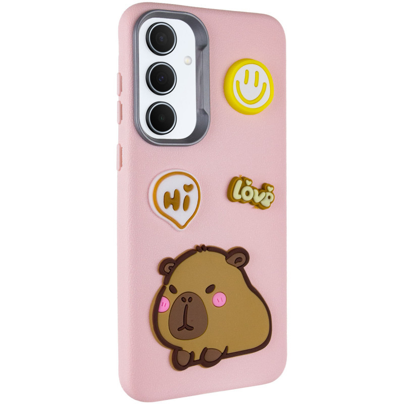 Чохол 3D TPU Leather Toys для Samsung Galaxy A36 5G | з персонажем Capybara / Pink