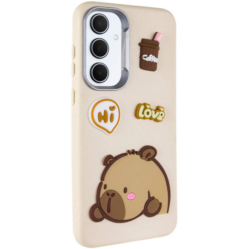 Чохол 3D TPU Leather Toys для Samsung Galaxy A36 5G | з персонажем Capybara / Sand