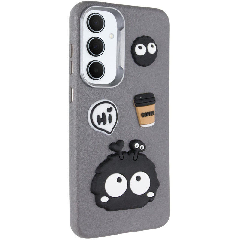 Чохол 3D TPU Leather Toys для Samsung Galaxy A36 5G | з персонажем Monster / Grey
