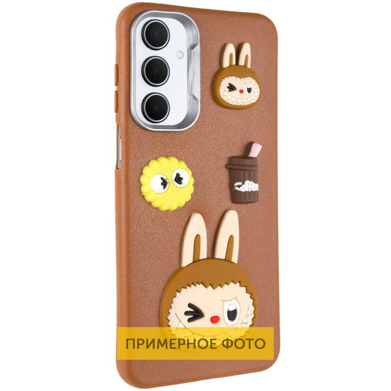 Чохол 3D TPU Leather Toys для Xiaomi Redmi 13C | з персонажем Labubu / Brown, фото 1