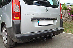 Фаркоп Peugeot Partner II L2 2008-2018 (Пежо Партнер 2) без підрізу бампера