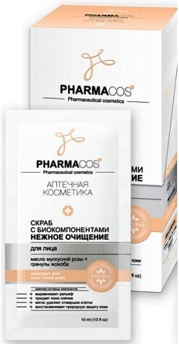 Скраб для обличчя з біокомпонентом Ніжне очищення PharmaCos 10 мл