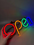 Табло інформаційне світлове електронне Інформаційні таблички open 400 х 130 мм, USB, фото 4