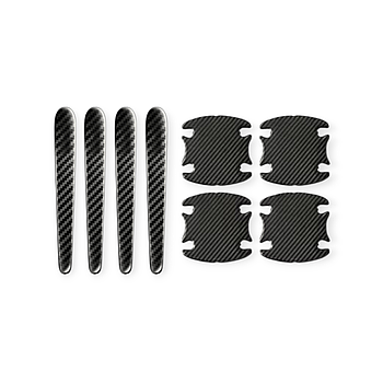 Наклейки карбон на дверні ручки, + наклейки під дверні ручки, захист від подряпин