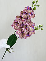 Орхідея декоративна з латексу з листочками та корінцями (55 см), фото 7