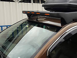 Козирьок лобовога скла V1 (LED, чорний мат) для Renault Duster 2008-2017 рр