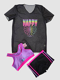 Дитячий підлітковий купальник топ шорти туніка Fuba 1883 рожевий 36 38 40 42 розмір