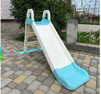 Гірка дитяча пластикова Doloni 140 см (Сіро-бірюзова)