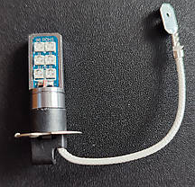Світлодіодна лампа синя H3 LED ДХО 12 SMD 3030, фото 3