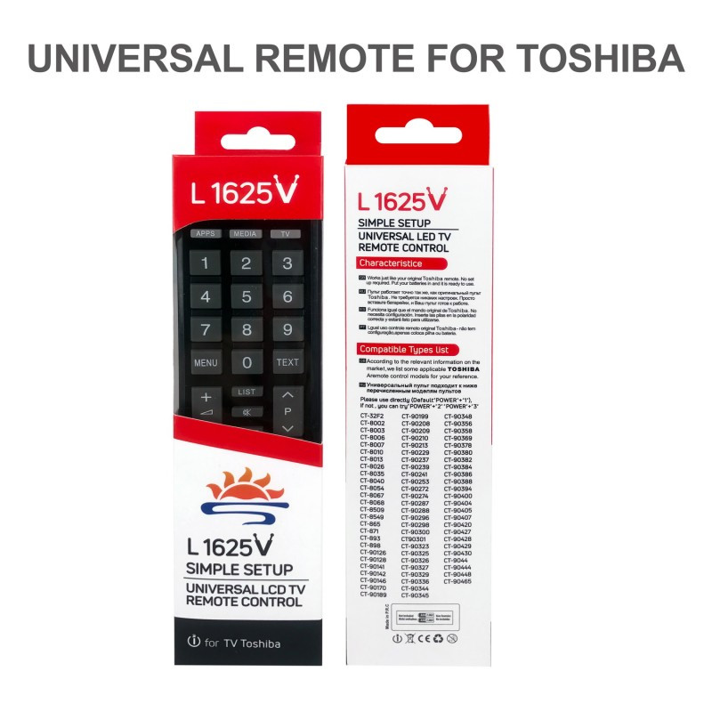 Пульт універсальний для телевізорів Toshiba L1625V