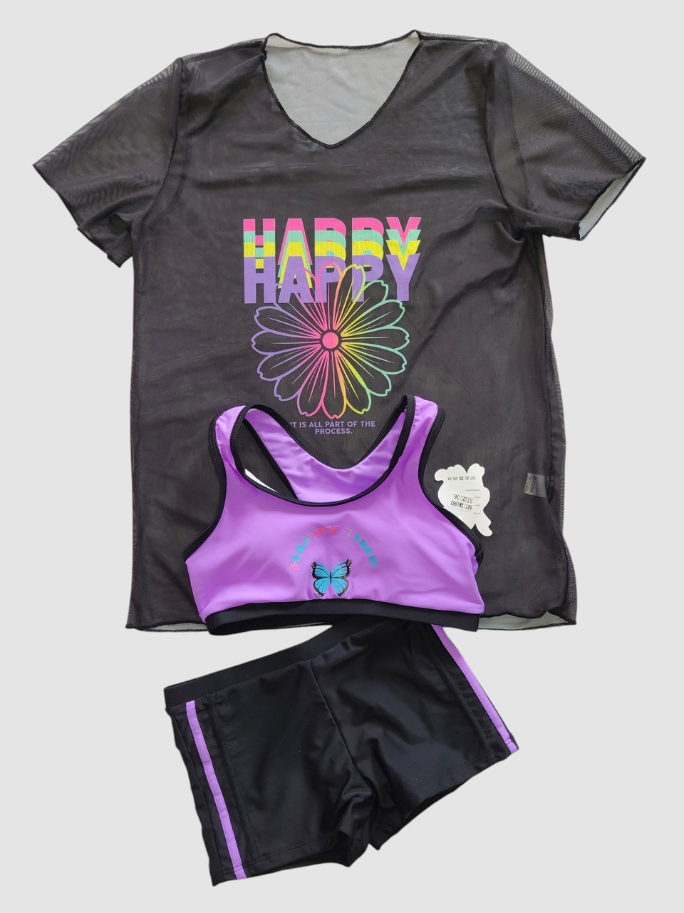 Дитячий підлітковий купальник топ шорти туніка Fuba 1883 фіолетовий 36 38 40 розмір