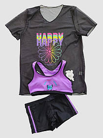 Дитячий підлітковий купальник топ шорти туніка Fuba 1883 фіолетовий 36 38 40 розмір