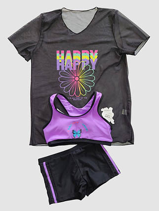 Дитячий підлітковий купальник топ шорти туніка Fuba 1883 фіолетовий 36 38 40 розмір, фото 1