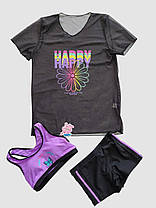 Дитячий підлітковий купальник топ шорти туніка Fuba 1883 фіолетовий 36 38 40 розмір, фото 2