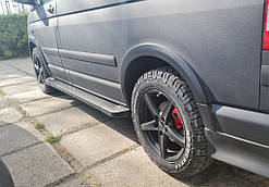 Бокові пороги X5-тип black (2 шт., алюм) Довга база для Volkswagen T5 Caravelle 2004-2010 рр