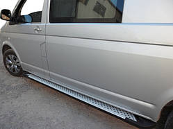 Бокові пороги X5-тип (2 шт., алюм) Довга база для Volkswagen T5 Caravelle 2004-2010 рр