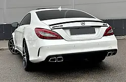 Задній дифузор з насадками (2015-2018, Дизайн CLS63) для Mercedes CLS C218 рр