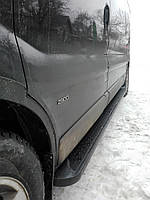 Бокові пороги Allmond Black (2 шт., Алюміній) Коротка база для Renault Trafic 2001-2015 рр
