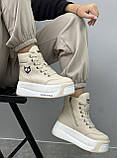 Кросівки черевики бежеве хутро екошкіряні жіночі, фото 2