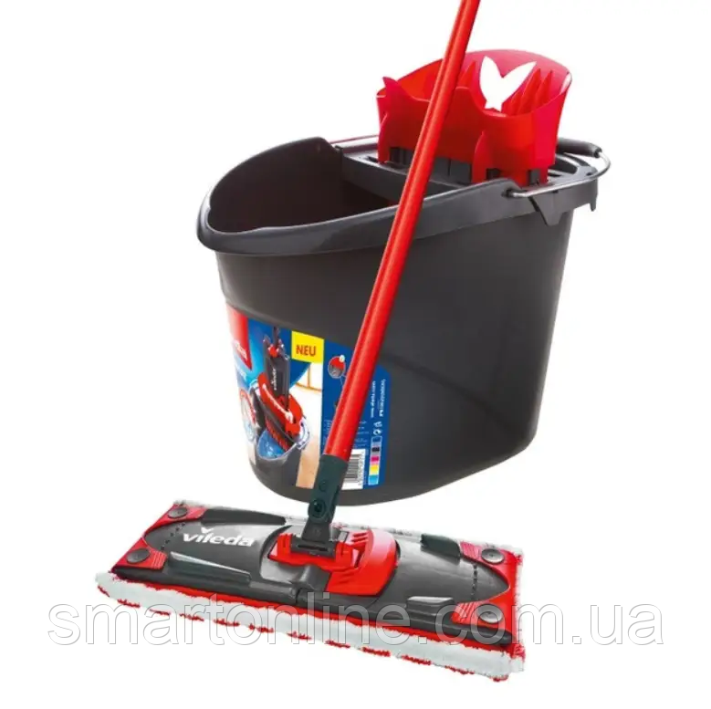 Набір для прибирання Vileda UltraMax 2in1 Microfibre Швабра + відро з віджиманням, фото 1